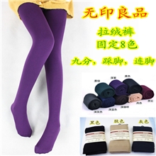 秋冬厂家拉绒裤批发日单无印良品拉绒连裤袜女士单层彩色打底裤