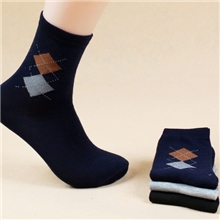 厂家直销男袜批发菱形袜棉秋冬袜子批发成人男士袜A005亏本促销