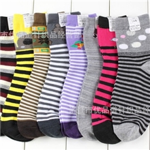秋冬女袜无骨缝合女式棉袜厚款女袜多色多花型女袜女袜批发