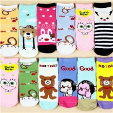 韩版卡通袜批发日单直板卡通袜短款袜子批发少女清纯袜学生袜B002