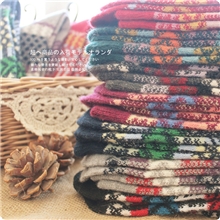 爆款图图安娜原单民族风羊毛袜子外贸日系秋冬加厚兔羊毛棉袜