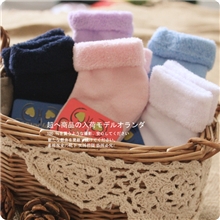 儿童毛圈袜子批发外贸原单带包装婴儿秋冬加厚新生儿拉毛棉袜全棉