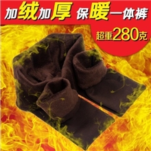 正品女秋冬珍珠绒高腰无缝一体裤加绒加厚打底裤保暖裤280G