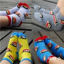 儿童袜子厂家直销大嘴巴猴子袜无骨纯棉袜卡通全棉男女宝宝袜子
