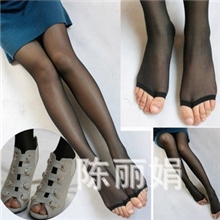 正品浪莎丝袜厂家批发女士露趾袜超薄包芯丝加裆连裤袜鱼嘴袜4色