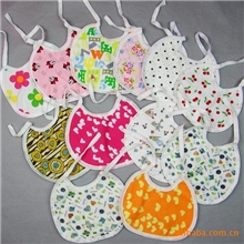 外贸卡特余料跟单全棉防水围嘴多花色小号