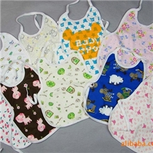 外贸卡特余料跟单全棉防水围嘴多花色中大号