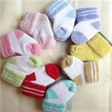 袜子厂家直批拼色全棉内毛圈宝宝袜婴儿袜批发