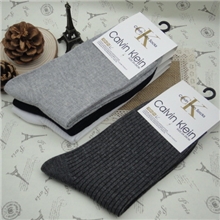 CK新款袜子纯色直条全棉男袜袜子批发