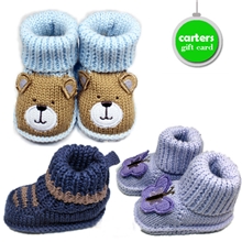 毛线袜卡通袜婴儿袜毛线鞋小熊鞋新生儿鞋外贸原单carter's