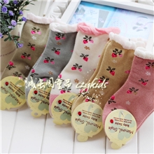 外贸日本棉质女童短袜/中大童学生袜/宽松口短袜/儿童袜子