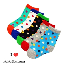 【满包邮】韩国彩色波点儿童袜子外贸童袜宝宝袜子秋冬款袜子