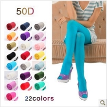 连裤袜批发秋冬新款50D糖果色防勾丝踩脚连袜天鹅绒女士打底裤