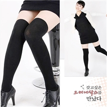 W24韩版时尚纯棉高筒袜过膝袜长筒袜厂家批发高筒全棉袜子