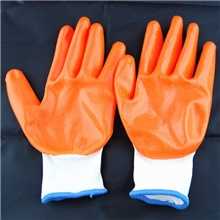 义乌厂家批发劳保手套耐磨防滑十三针pvc浸胶手套平挂胶手套