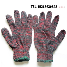 义乌手套厂家批发劳保手套耐磨防滑红棉纱线手套电脑机700克