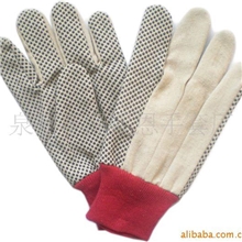 供应斜纹布点珠手套,绒布点珠手套，背三条