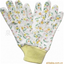供应针织绒布印花园艺手套/园艺手套/工作手套