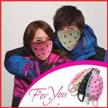 雅美韩版卡通蝴蝶结口罩保暖防尘棉质口罩批发时尚情侣口罩