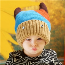 引玉&mdash;冬季新款尚选小牛帽儿童毛绒帽毛线帽冬款宝宝棉帽