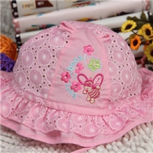 引玉-贝乐坊贝乐坊A-9绣空圆圈盆帽宝宝公主女童渔夫盆帽