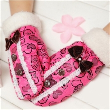 义乌厂家布艺包指女士滑雪手套批发冬季新款韩版保暖手套女6529