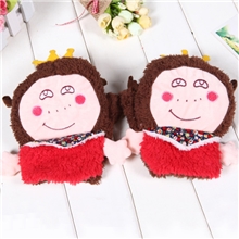 厂家直销女士手套批发新款义乌半指露指毛绒保暖打字手套女8556