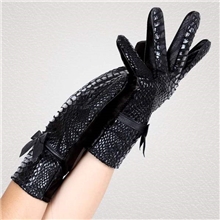 海宁厂家批发女士蝴蝶结真皮手套优质绵羊皮冬季时尚保暖手套