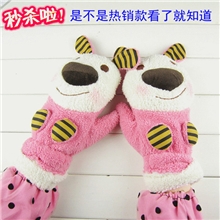 韩版小熊可爱狗卡通手套冬季骑行手套批发义乌手套1312