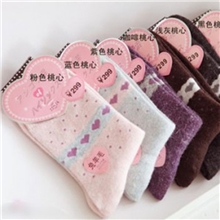 8561素雅甜美日系爱心兔羊毛袜子高帮袜子秋冬款加厚女袜