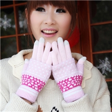 新款爆款二件套冬季保暖针织触摸屏手套触摸屏手套五指批发