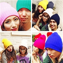 韩版新款纯色糖果帽彩色毛线帽男女款针织帽情侣头套批发帽子