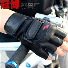 男式战术皮半指羊皮手套露指街舞运动真皮健身手套骑