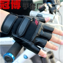男士半指手套健身手套运动半截街舞真黑色潮流漏指仿鹿皮款