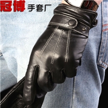 热销爆款时尚男款式仿皮手套男士三道筋皮U手套绒里保暖手套