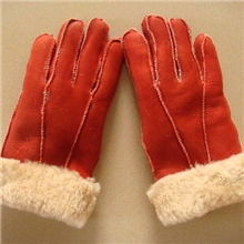 13年冬季新款女士两条纹皮毛一体手套真皮羊皮手套批发