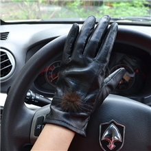 秋冬新款韩版时尚保暖水貂毛女式真皮海宁羊皮手套厂家批发加工厂