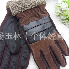 12126厂家热销男士猪皮真皮毛口开口笑手套经典大方