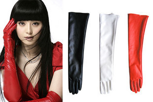 批发女士50cm过肘皮长手套超长手套女式时尚皮长手套
