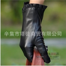 【热销精品】高档女式进口山羊皮手套时尚冬季保暖全指手套