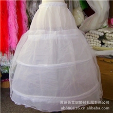 批发新娘裙撑三钢圈1层硬纱Q301结婚纱衬普通绑带腰蓬裙厂家直销
