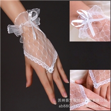 韩式新娘婚纱手套婚纱礼服手套S16无指蕾丝手套短纱手袜手套批发