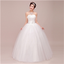 韩版婚纱花朵韩式蝴蝶结新娘婚纱2013新款甜美高档公主婚纱批发