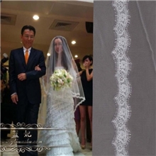 新娘婚纱头纱范玮琪同款高档睫毛蕾丝花边5米3米头纱批发厂家直销