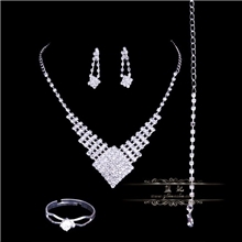 新娘项链四件套新娘结婚配饰饰品韩式项链大方快水晶项链