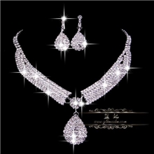 新娘项链套装批发韩式配饰结婚必备品韩式水滴形项链公主款