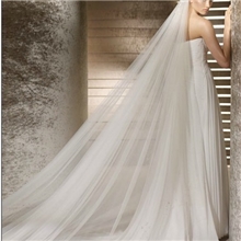 新娘婚纱礼服头纱软纱超长3米结婚头纱2层批发新款新娘造型软头纱