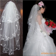 1.5米新娘头纱三层线边头纱婚纱配饰ts26