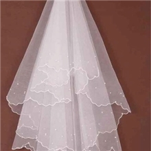 1.5米头纱珍珠头纱月牙边头纱新娘头纱ts01