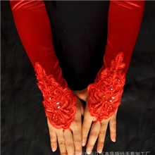 厂家批发新娘婚纱手套礼仪手套演出配饰礼服手套大量供货